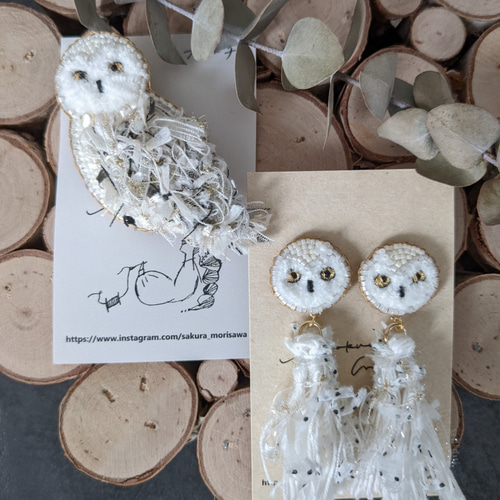 白いふくろうさんのイヤリング　ハンドメイド 白いふくろうさんのイヤリング ハンドメイド 楽天市場】フクロウ