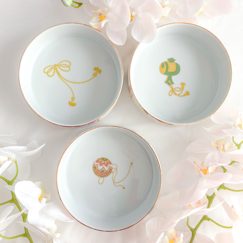 豪華絢爛〜鶴が舞う陶器の3段お重 扇皿5枚セット 大皿 ❤︎Blanche