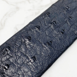 日本製　クライン・カルー　オーストリッチ　Lサイズ　３０㎜巾　上質　ベルト　本無双　袋縫い　真鍮金具　エキゾチックレザー 6枚目の画像
