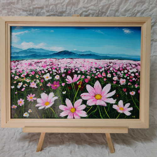 油絵 絵画 【コスモス畑 】 絵画 HR 通販 14621902｜Creema(クリーマ)