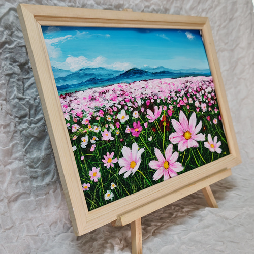 油絵 絵画 【コスモス畑 】 絵画 HR 通販 14621902｜Creema(クリーマ)