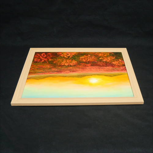 油絵 油彩 油彩画 絵 絵画 【彼岸花の夕日】 油絵 油彩 油彩画 絵 絵画 【彼岸花の夕日】 絵画 HR 通販