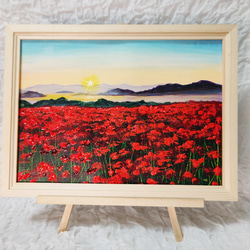 油絵 絵画 【彼岸花の夕日】 絵画 HR 通販 14621935｜Creema