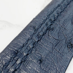 日本製　クライン・カルー オーストリッチ　LLサイズ　３０㎜巾　上質　ベルト　本無双　袋縫い　真鍮エポキシ樹脂金具 5枚目の画像