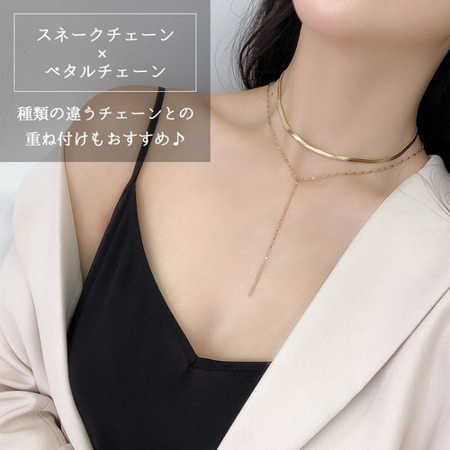 サージカルステンレス チョーカー ネックレス スネークチェーン