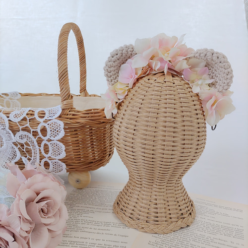 ベビーくま耳カチューシャ ニューボーンフォト ハーフバースデー