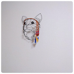ワイヤーアート　ヘアバンドをつけた猫ちゃん 10枚目の画像