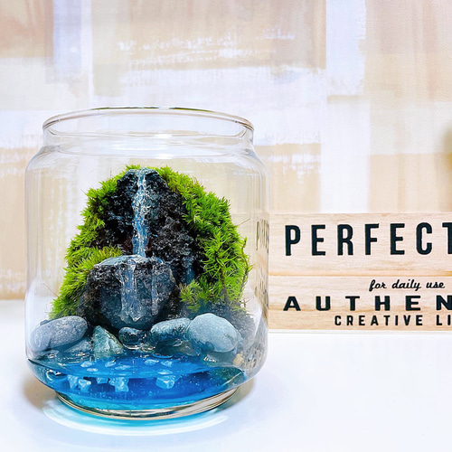 滝壺】苔テラリウム レジンアート テラリウム 苔の都～city_of_moss
