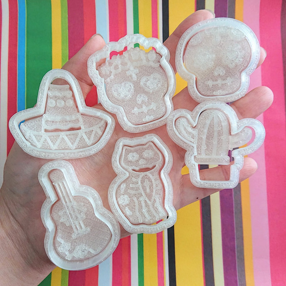 【クッキー型セット】ミニ メキシカンスカル 6種 5枚目の画像