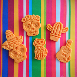 【クッキー型セット】ミニ メキシカンスカル 6種 2枚目の画像