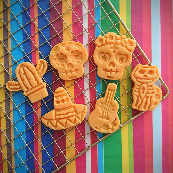【クッキー型セット】ミニ メキシカンスカル 6種 1枚目の画像