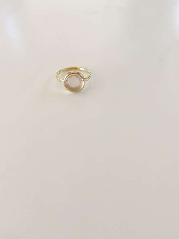 rose quartz brass ring 2枚目の画像