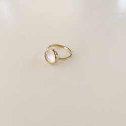 rose quartz brass ring 1枚目の画像