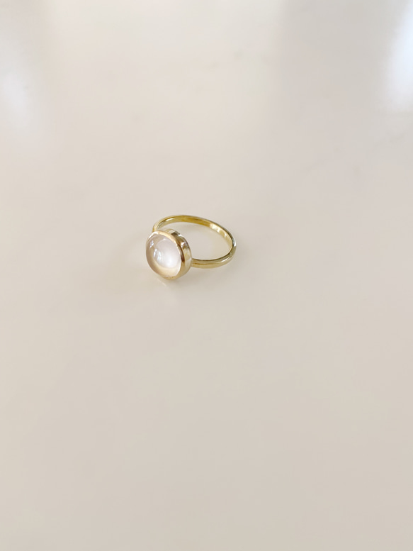 rose quartz brass ring 1枚目の画像