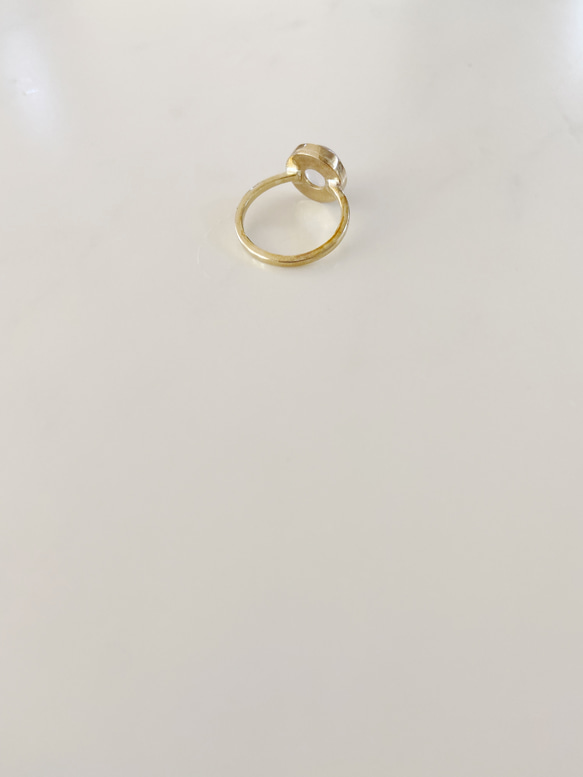 rose quartz brass ring 3枚目の画像