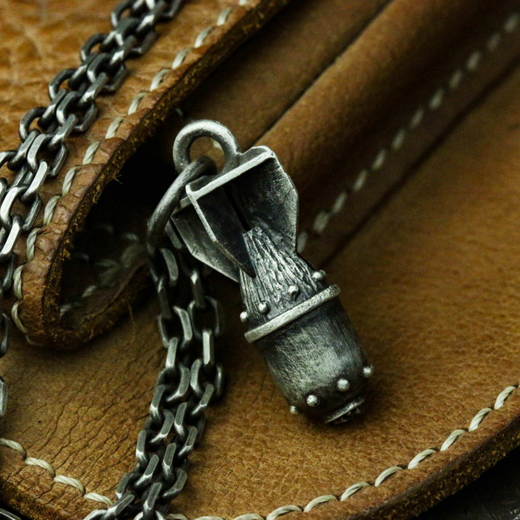 真鍮製原爆ペンダントネックレス、ハンドメイドジュエリー 5,100円