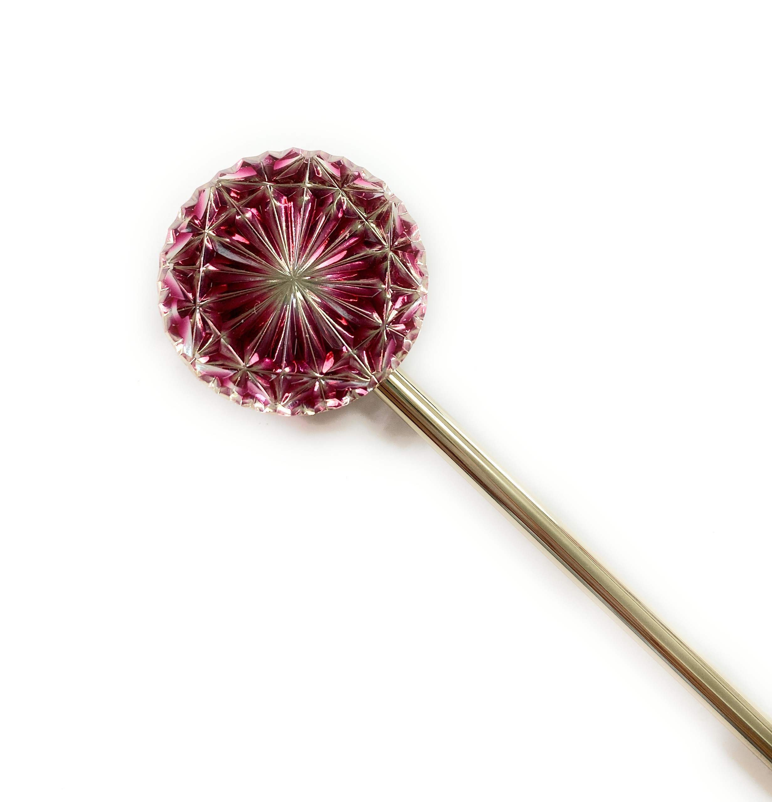 東京切子かんざし　菊　ライト金赤・ゴールド