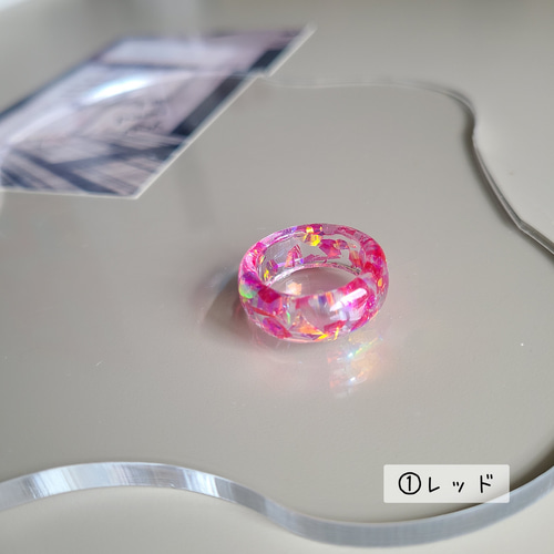 売切】no.7 ハンドメイドレジンリング