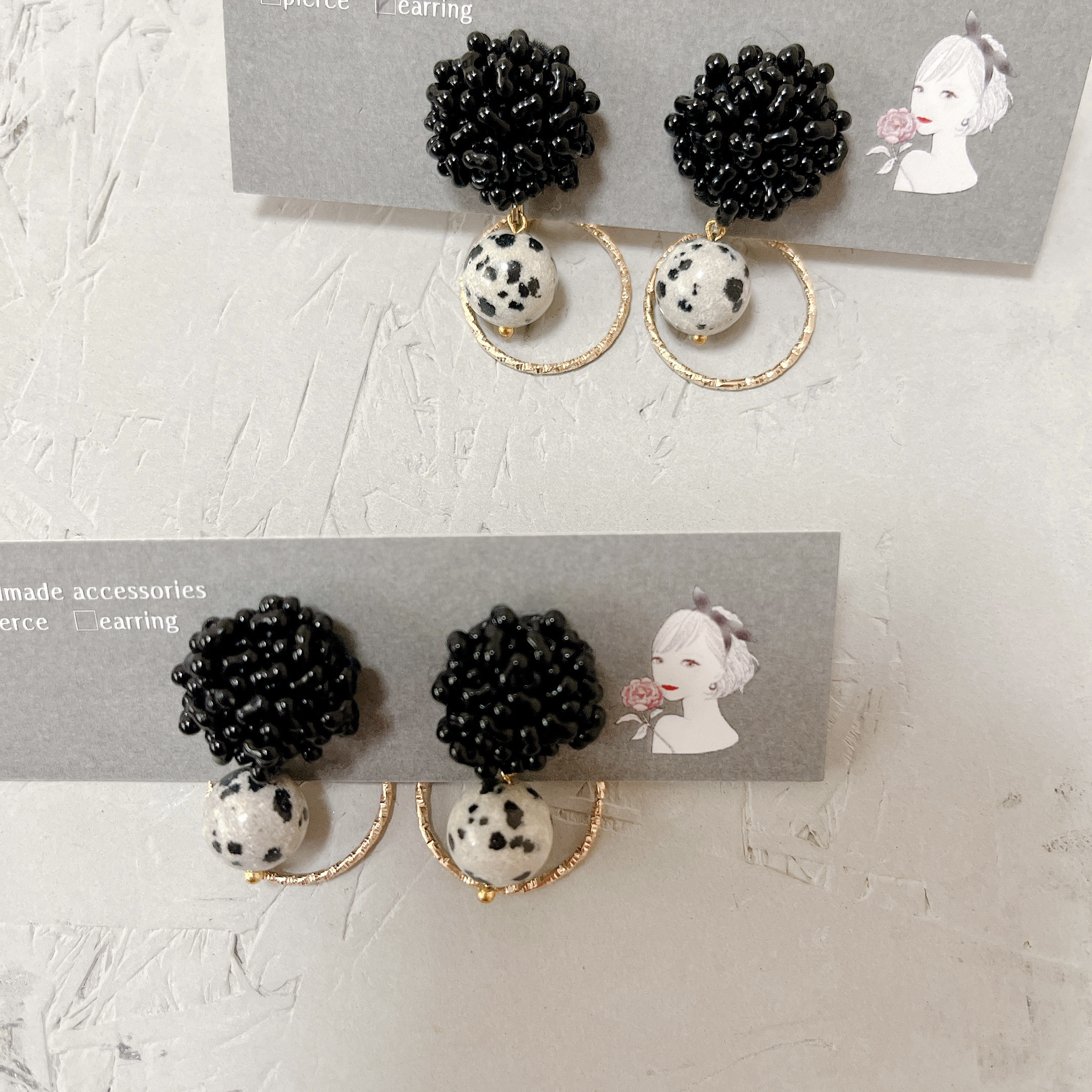 14kgf*天然石たちの大人ミモザピアス／イヤリング ピアス