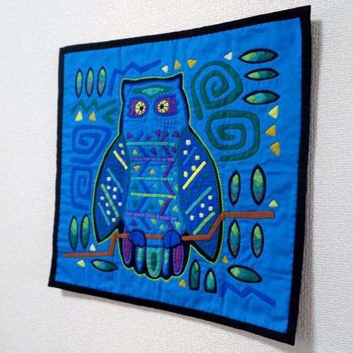 モラ フクロウのキルトタペストリー タペストリー・壁掛け Quilt-mama