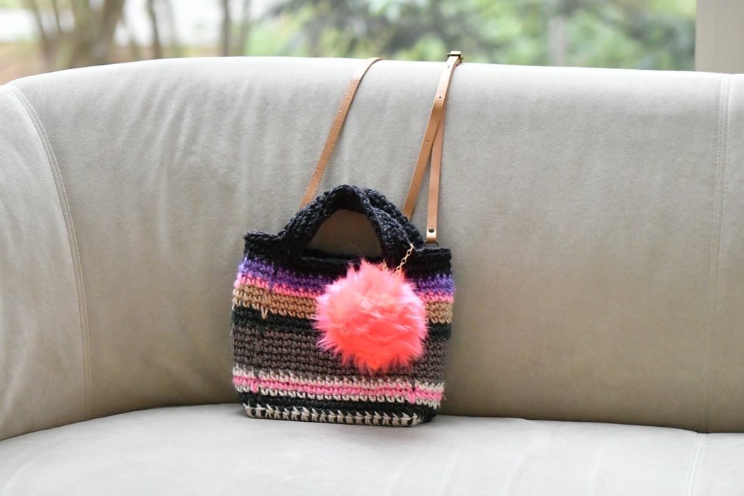 マルチカラーバッグ（ファーチャーム付き/受注制作）