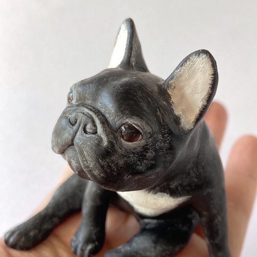 フレンチブルドッグ 約18cm 置物 タイガーブリンドル フィギュリン フレブル フレンチブルドッグ 約18cm 置物 タイガーブリンドル フィギュリン