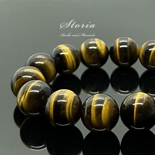 14mm 極上品質 イエロータイガーアイ(虎目石) ブレスレット 14mm 極上品質 イエロータイガーアイ(虎目石) ブレスレット