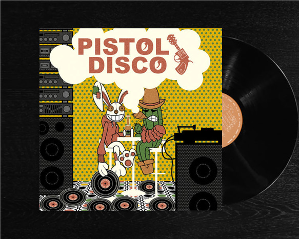 レコードジャケット風アート【レコード盤なし】PISTOL DISCO ver.バー 1枚目の画像