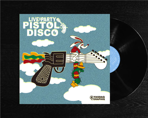 レコードジャケット風アート【レコード盤なし】PISTOL DISCO ver.エア_c035 1枚目の画像