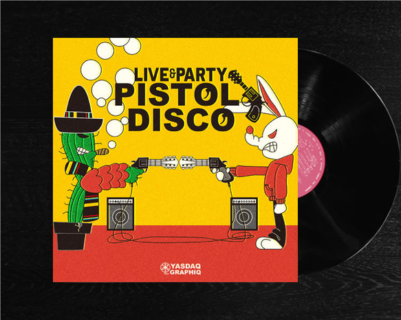 レコードジャケット風アート【レコード盤なし】PISTOL DISCO ver