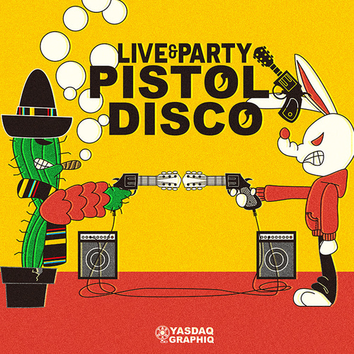 レコードジャケット風アート【レコード盤なし】PISTOL DISCO ver