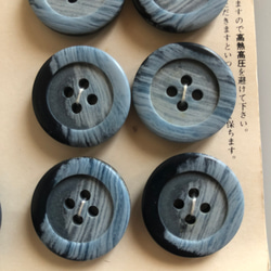 アンティーク ボタン 9個　ビンテージ 昭和 レトロ 個性的 ハンドメイド素材 マーブル　ブルー　ブラックポップ アクセ 3枚目の画像