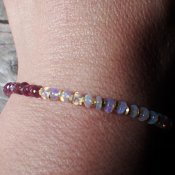 [十月生日石] 14kgf * Opal Sunet Bracelet Opal &amp; Pink Tormaline ☆ 第17張的照片