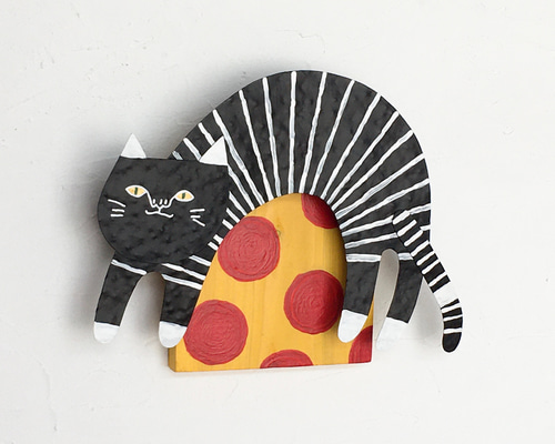 猫の顔 立体アート 約20cm まるまるねこ　アーティスト作品 猫の顔 立体アート 約20cm まるまるねこ アーティスト作品