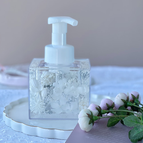 完成品】ハーバリウムクリスタルディスペンサー（泡ハンドソープ  