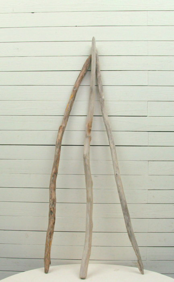 「送料無料」流木棒１ｍ以上の３本セット c481 DIY園芸インテリア店舗ディスプレイや撮影用に使える流木棒素材 3枚目の画像