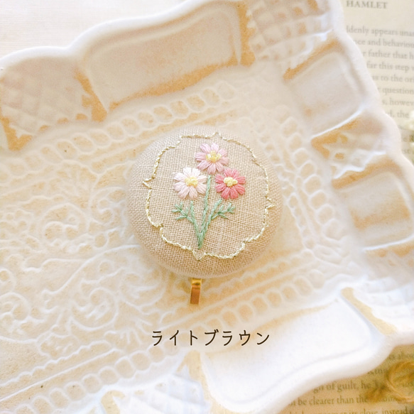 刺繍アクセサリー『秋桜』 5枚目の画像
