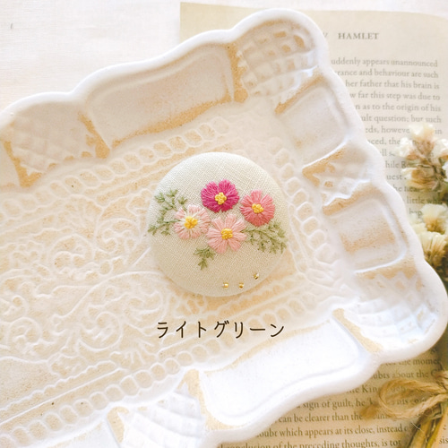 刺繍アクセサリー『秋桜』 ポニーフック・ヘアカフス amyu 通販