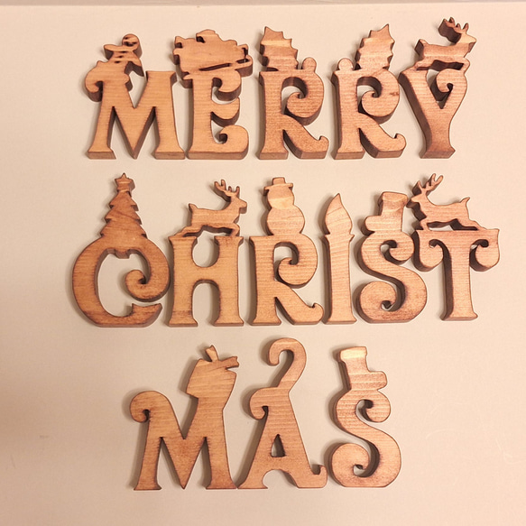 客製化☆聖誕節☆木字母☆聖誕快樂 第2張的照片