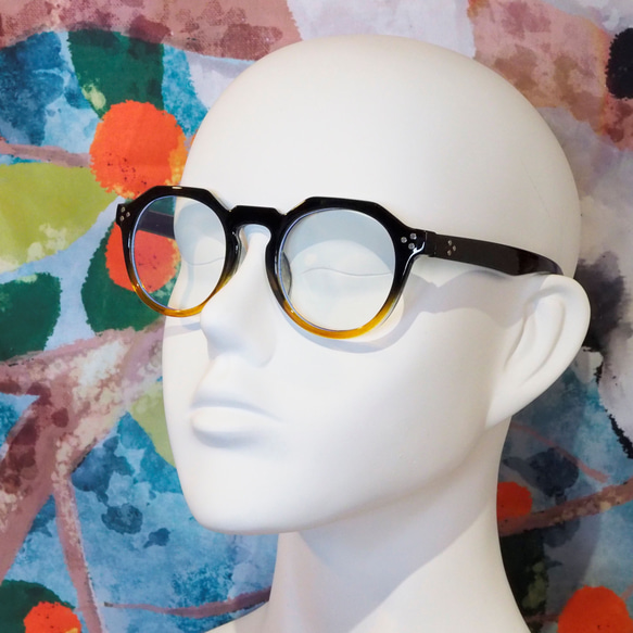 ボストン型ブラック×ブラウン｜老眼鏡、だてメガネ、近視用・乱視用、サングラスとして作成OK 2枚目の画像