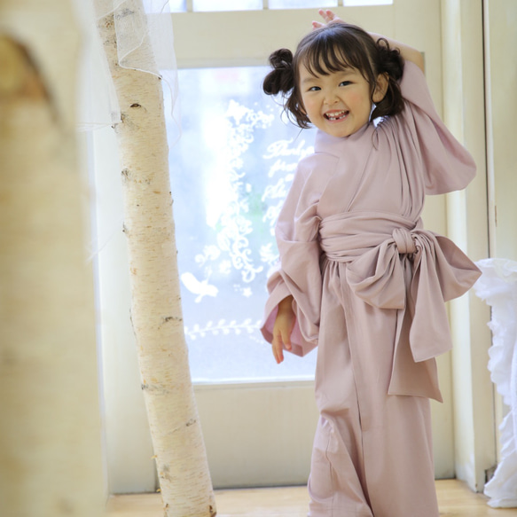 浴衣ルームウェア・キッズ - ピンク -　お家はもちろん、雛祭りから、子供の日、夏のお祭りまで◎　パジャマ 10枚目の画像