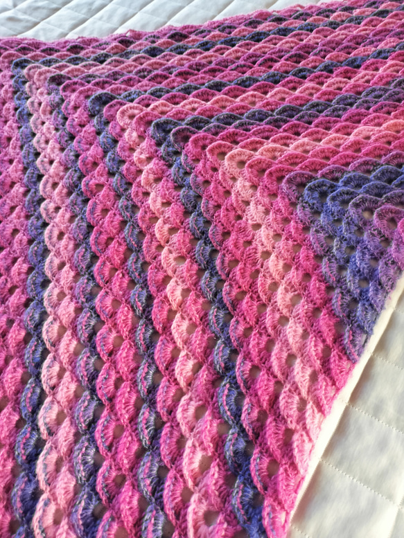 1点のみ」かぎ針編み ピンクブルー☆秋☆手作り/手編み/編み物/鍵編み