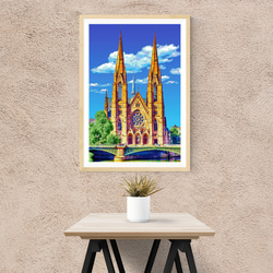 【アートポスター】フランス ストラスブールのセントポール教会（作品No.407） 2枚目の画像