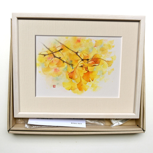 油彩画　「　秋　色　」　原画　額付 秋映え】水彩原画 額縁付き 一点物 特典付き ※Sold 絵画 jacc_net 通販