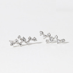 k18 天然ダイヤモンド 0.22ct デザインピアス pierced earri YG WG PG アシンメトリー 星 7枚目の画像