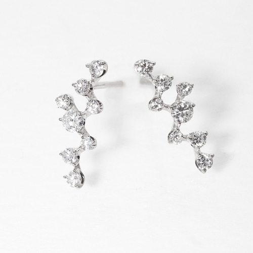 k18 天然ダイヤモンド 0.22ct デザインピアス pierced earri YG