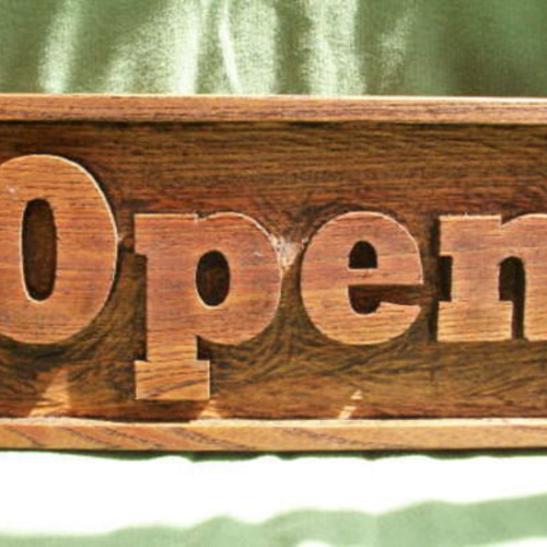 木製 看板 「Open] 制作いたします。 表札・ネームプレート