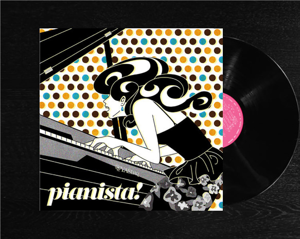RAVEN  レコード　アナログ盤　ステッカー付き レコードジャケット風アート【レコード盤なし】ピアニスタc76