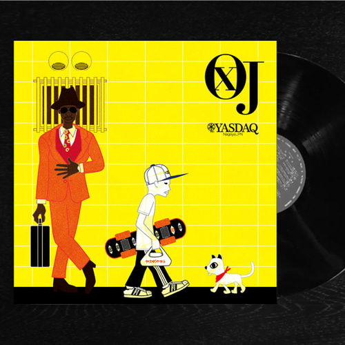 レコードジャケット風アート【レコード盤なし】町壱c099