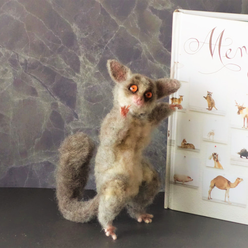 ショウガラゴ 猿 エキゾチックアニマル ドール 羊毛フェルト ショウガラゴ 猿 エキゾチックアニマル ドール 羊毛フェルト